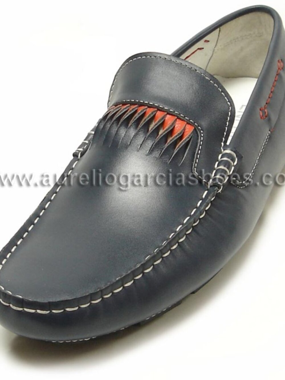 FI-3085 Navy Leather Encore by Fiesso Driving Shoe